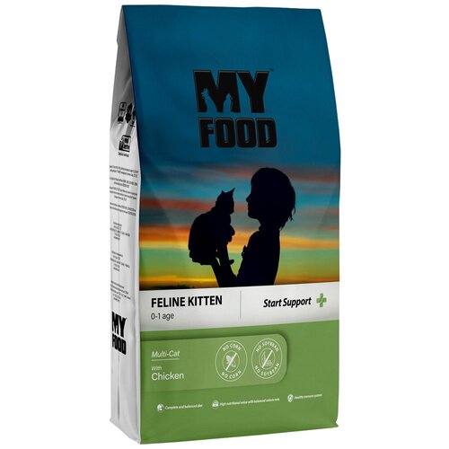 MYFOOD FELINE KITTEN MULTI CAT CHICKEN для котят курицей (1,5 кг) mystic kitten cat food chicken сухой корм для котят с курицей 1 5 кг