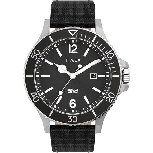 Наручные часы TIMEX Harborside, черный, серебряный наручные часы timex tw2t21000