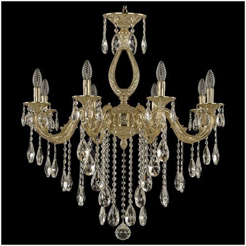 Люстра Bohemia Ivele Crystal 7101 71301/8/250 B G, E14, 320 Вт, кол-во ламп: 8 шт., цвет: золотой