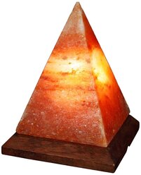 Солевая лампа ЭКО ПЛЮС Пирамида E14, 15 Вт, цвет арматуры: коричневый, цвет плафона: оранжевый