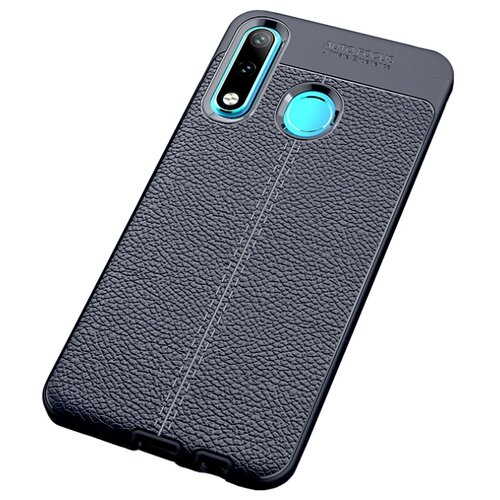 фото Чехол mypads для huawei p30 lite из силикона с дизайном под кожу синий