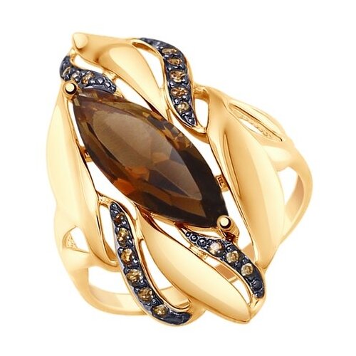фото Кольцо sokolov кольцо из золота с раухтопазом и жёлтыми фианитами