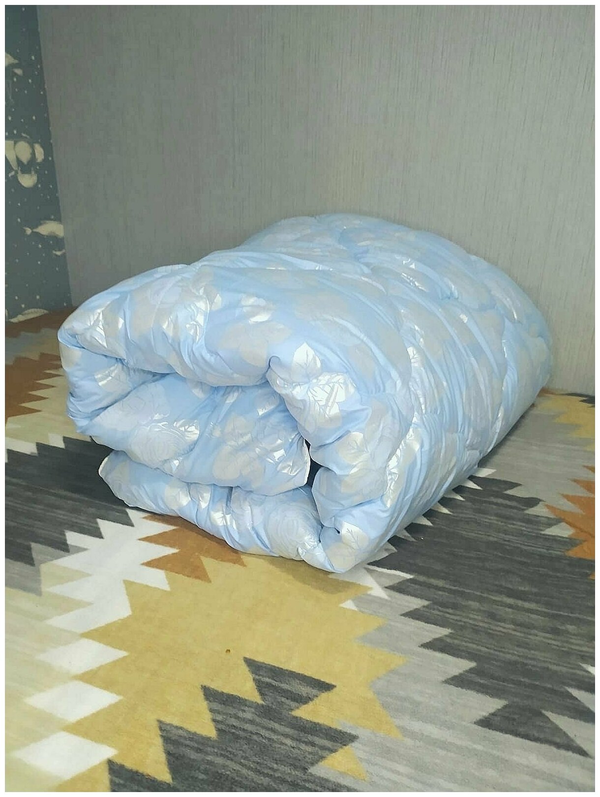Одеяло 2 спальное 175x210 см, зимнее с наполнителем искусственный лебяжий пух - фотография № 2
