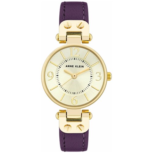 Наручные часы ANNE KLEIN Leather 62815, фиолетовый, золотой часы женские anne klein 2462svgb