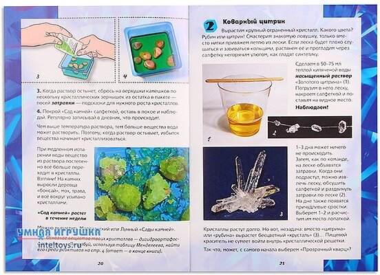 Набор для опытов Твои эксперименты "Вырасти 4 разноцветных кристалла" МАЭСТРО - фото №8