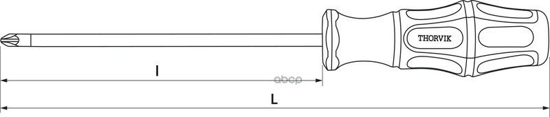 Отвертка стержневая POZIDRIV®, PZ2x100 мм THORVIK арт. SDZ2100