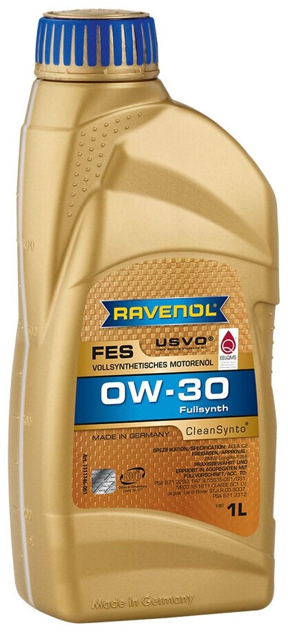 Моторное масло RAVENOL FES SAE 0W-30 (1л) new