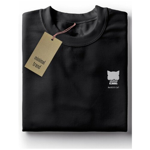 фото Мужская футболка черная, minimal trend, белый на черном - 380