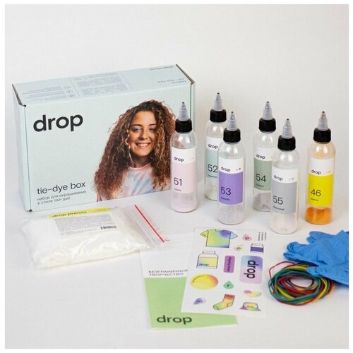 Набор для окрашивания одежды Тай-дай 6 цветов 3 Подарочный бокс для творчества Краска для ткани 1799₽
