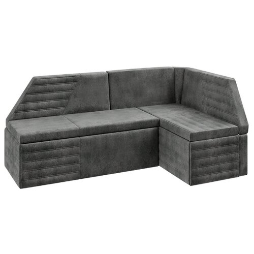 фото "лондон скамья угловая со спальным местом (дуб сонома трюфель, велюр серый)" трия