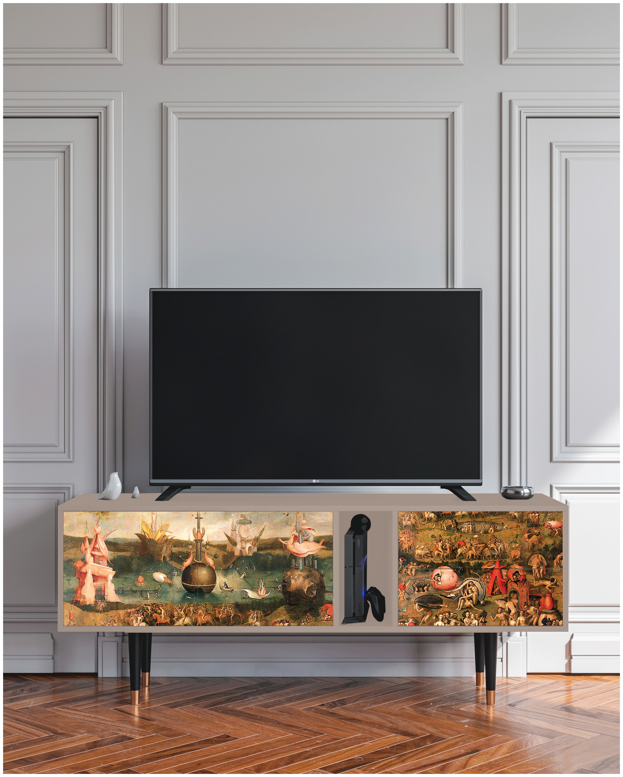 ТВ-Тумба - STORYZ - T1 Garden of Earthly Delights by Hieronymus Bosch, 170 x 69 x 48 см, Бежевый