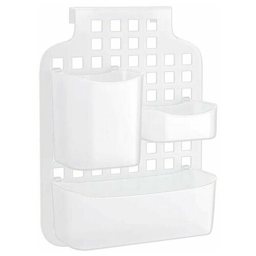 Органайзер универсальный навесной на кухонный фасад 28.5x38x10 см пластик цвет белый