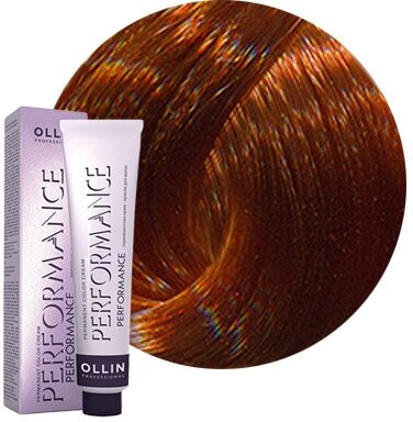 OLLIN Professional Performance перманентная крем-краска для волос, 7/44 русый интенсивно-медный, 60 мл
