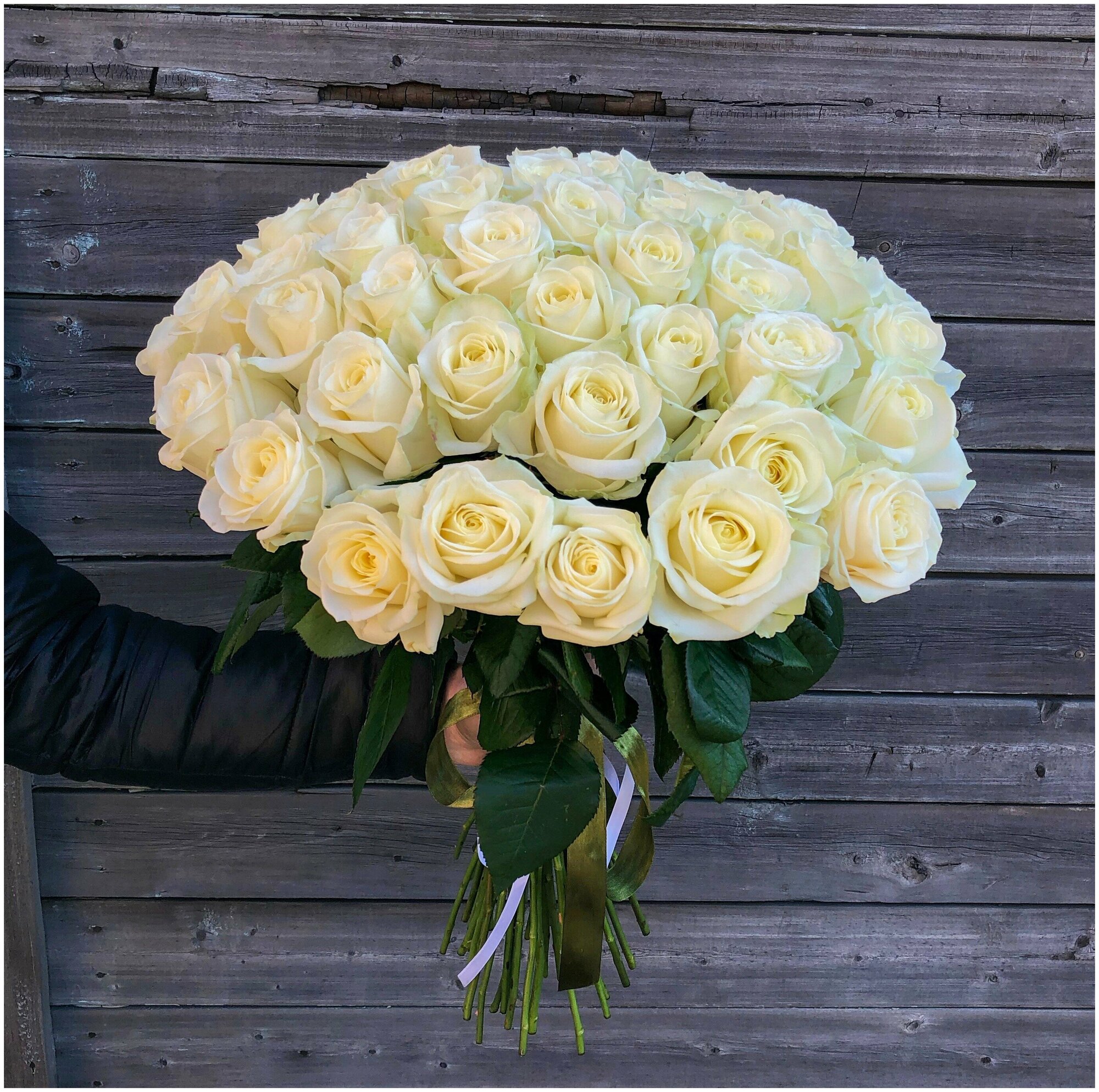 Розы Премиум 51 шт белые высота 50 см арт.11027 - Просто роза ру