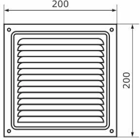 Решетка вентиляционная 200х200, черная (комплект 4 шт) - фотография № 2