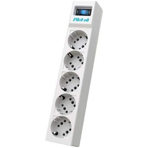 Сетевой фильтр/ Surge protector Pilot SG5 5 outlets (GP), 10A / 2.2kVt, automatic circuit-breaker, 5 m Pilot SG5 5M