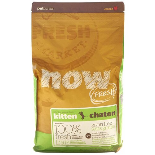 Now Fresh Kitten - Сухой беззерновой корм для котят, с индейкой, лососем и уткой pp52525 1,36 кг