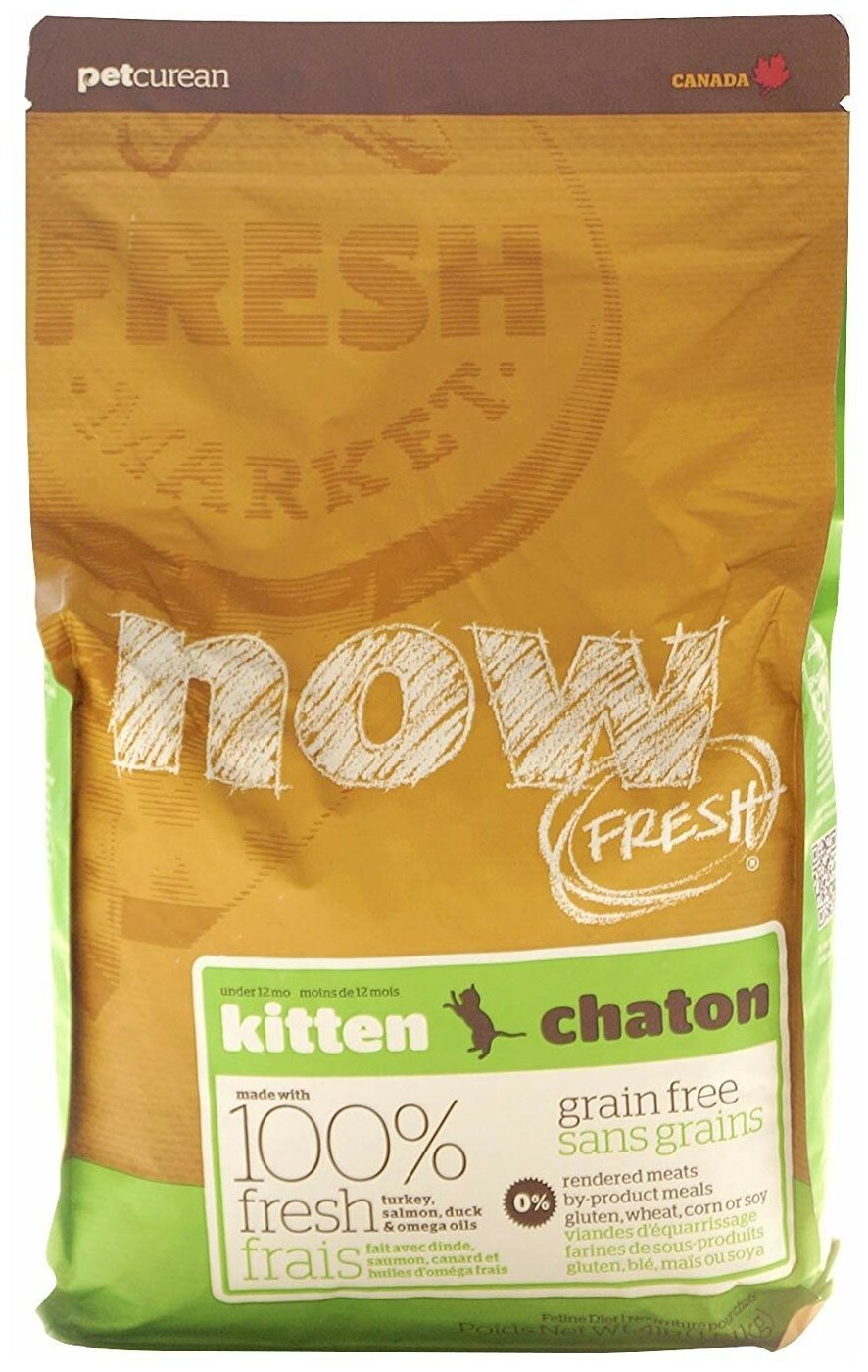 Now Natural Fresh Grain Free Kitten - Беззерновой корм для Котят с Индейкой, Уткой и овощами (1,82 кг) - фотография № 1