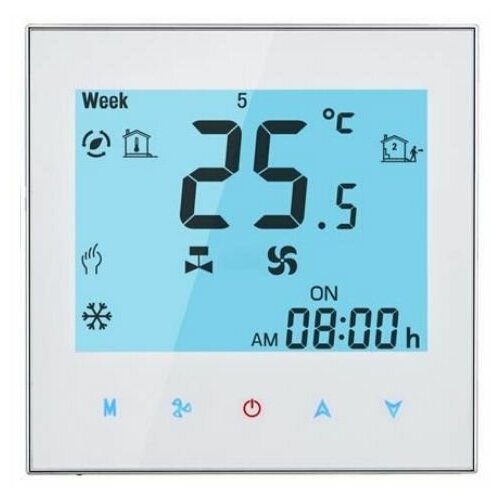 Терморегулятор / термостат для теплого пола, обогревателя WiFi / термостат для электрического тёплого пола 16А реле автоматики цвет белый с подсветкой FAC-1000ALW