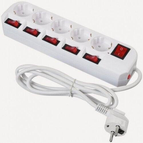 Изображение товара Сетевой фильтр Buro 500SH-1.8-SW-W 1.8м (5 розеток) белый (коробка)