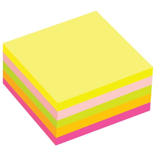 Стикеры (самоклеящийся блок) OfficeSpace, 76x76мм, 5 цветов неон, 400 листов (SN_54149)