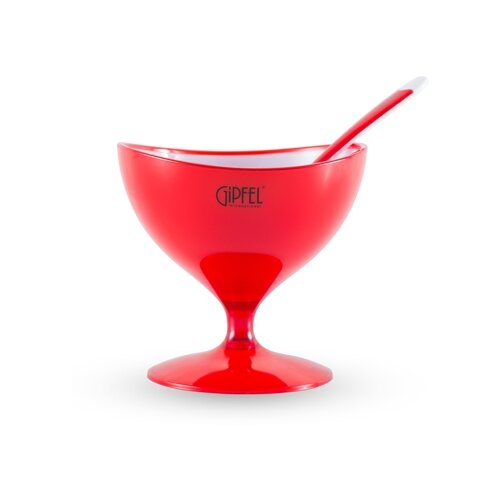 фото Креманка с ложкой lumino 10х10см 9478 gipfel с двойными стенками.