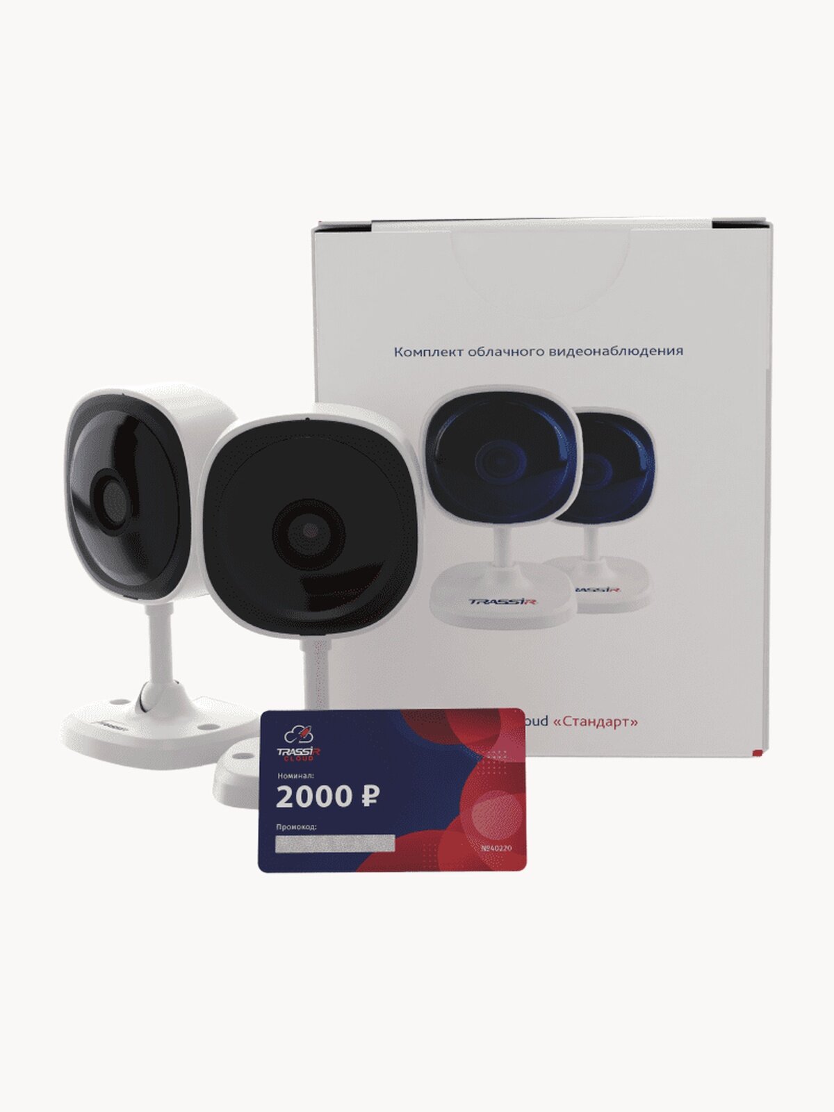 Комплект видеонаблюдения TRASSIR "Стандарт", 2 камеры, с WI-FI (TR-W2C1)