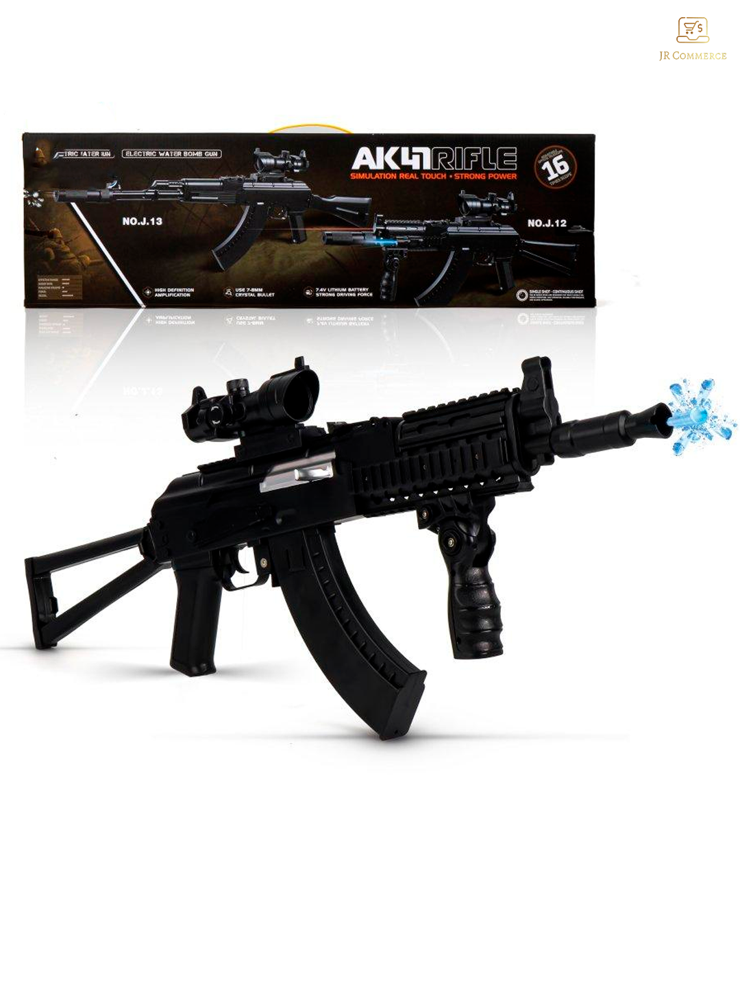 Пневматическая винтовка "АК-47", NO. J.12, от 6 лет, с лазерным прицелом, черная