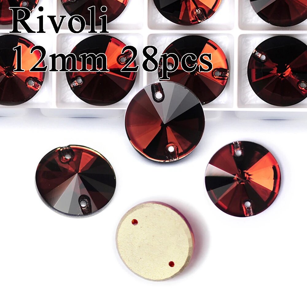 Стразы Rivoli 12mm дымчатый топаз 28шт