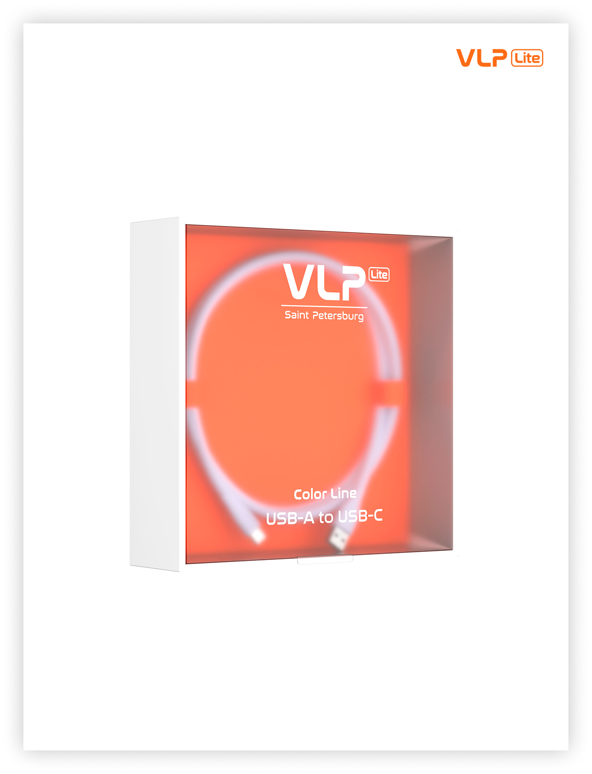 Дата-кабель VLP LITE Color Line USB-A to USB-C, 60W, 1м, белый — фото 1