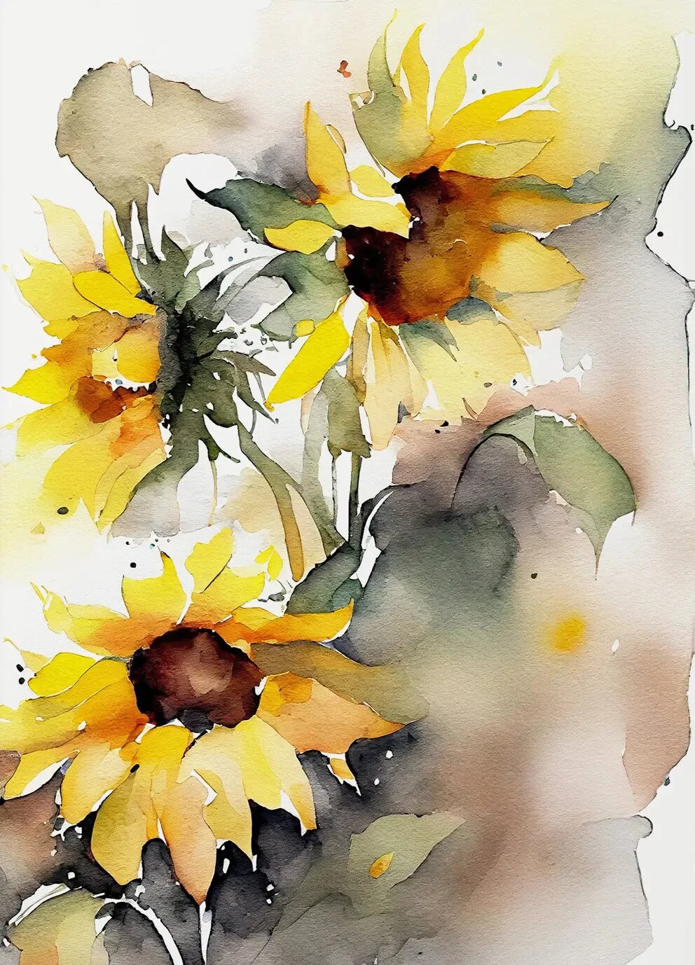 Постер "Цветущий луг" на холсте Желтый, Yellow, 40x60cm No Frame