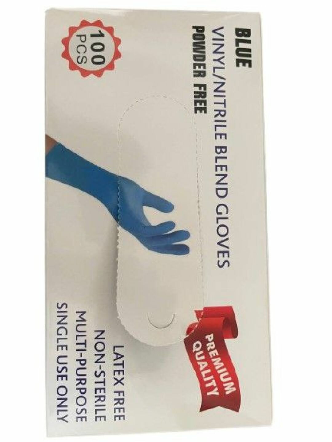 Медицинские перчатки POWDER FREE, одноразовые, нитрил\винил, без порошка, 100 шт