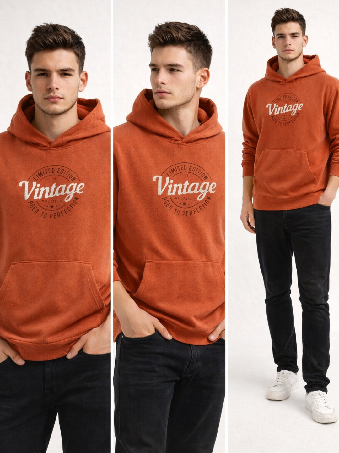 Худи  1, 2 шт., размер 52, , терракотовый — фото 1