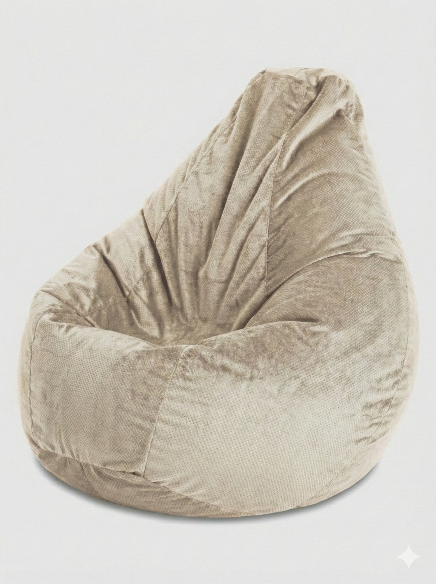 Кресло-мешок Пуффбери «Груша», размер XXL средний, Велюр Бежевый — фото 1