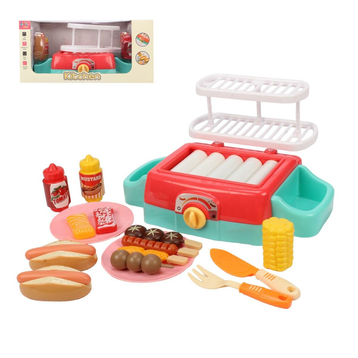 Набор игрушечной бытовой техники 'Kitchen BBQ Grill', пластик, световые и звуковые эффекты