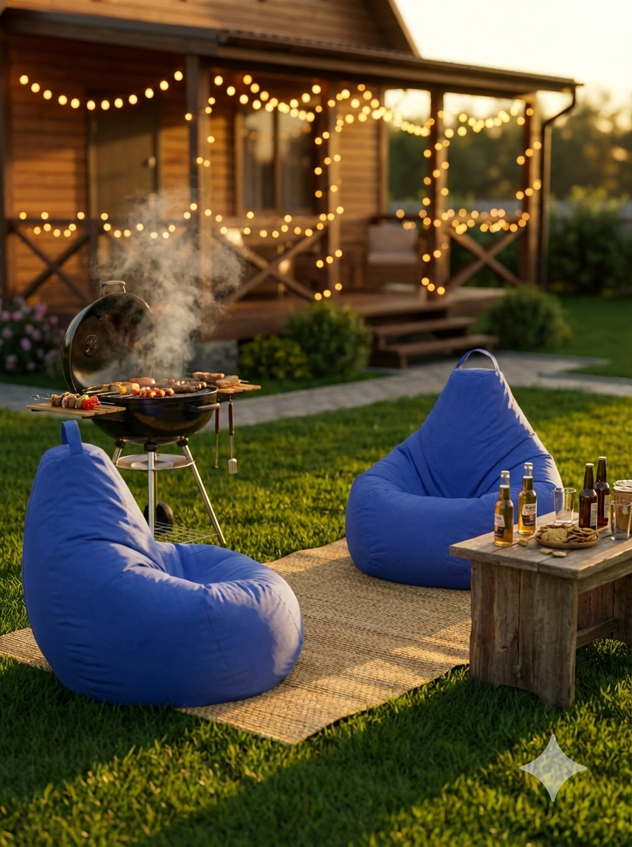 Кресло-мешок Пуффбери «Груша», размер XXL средний, Оксфорд Синий — фото 1