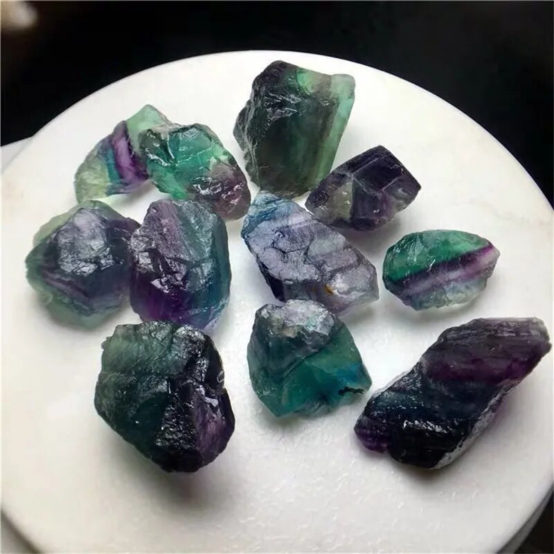 Необработанные кристаллы кварца Sisterstone 200g, Colored fluorite
