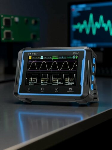 Изображение товара Двухканальный цифровой осциллограф FNIRSI 2C53P 3in1 (с функциями мультиметра и генератора сигналов)