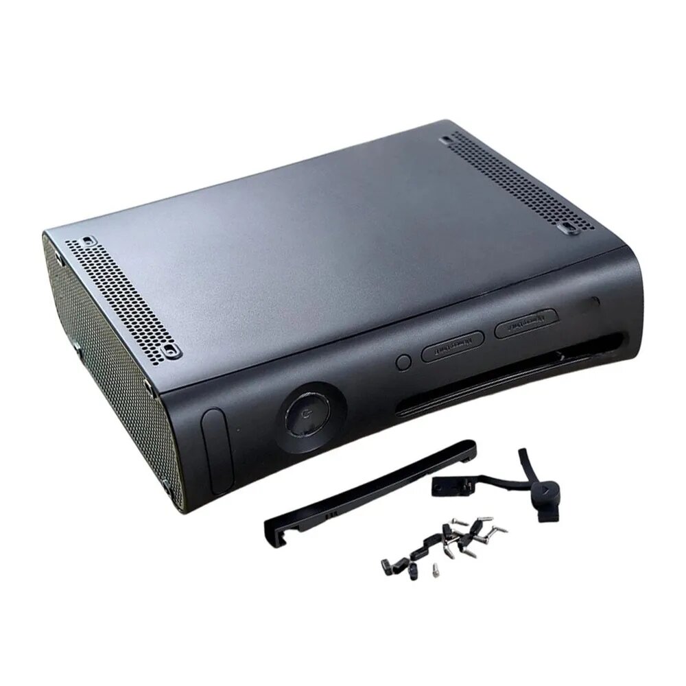Полный комплект корпуса для Xbox 360 Fat, аксессуары для игровой консоли Xbox 360 Phat, черный.