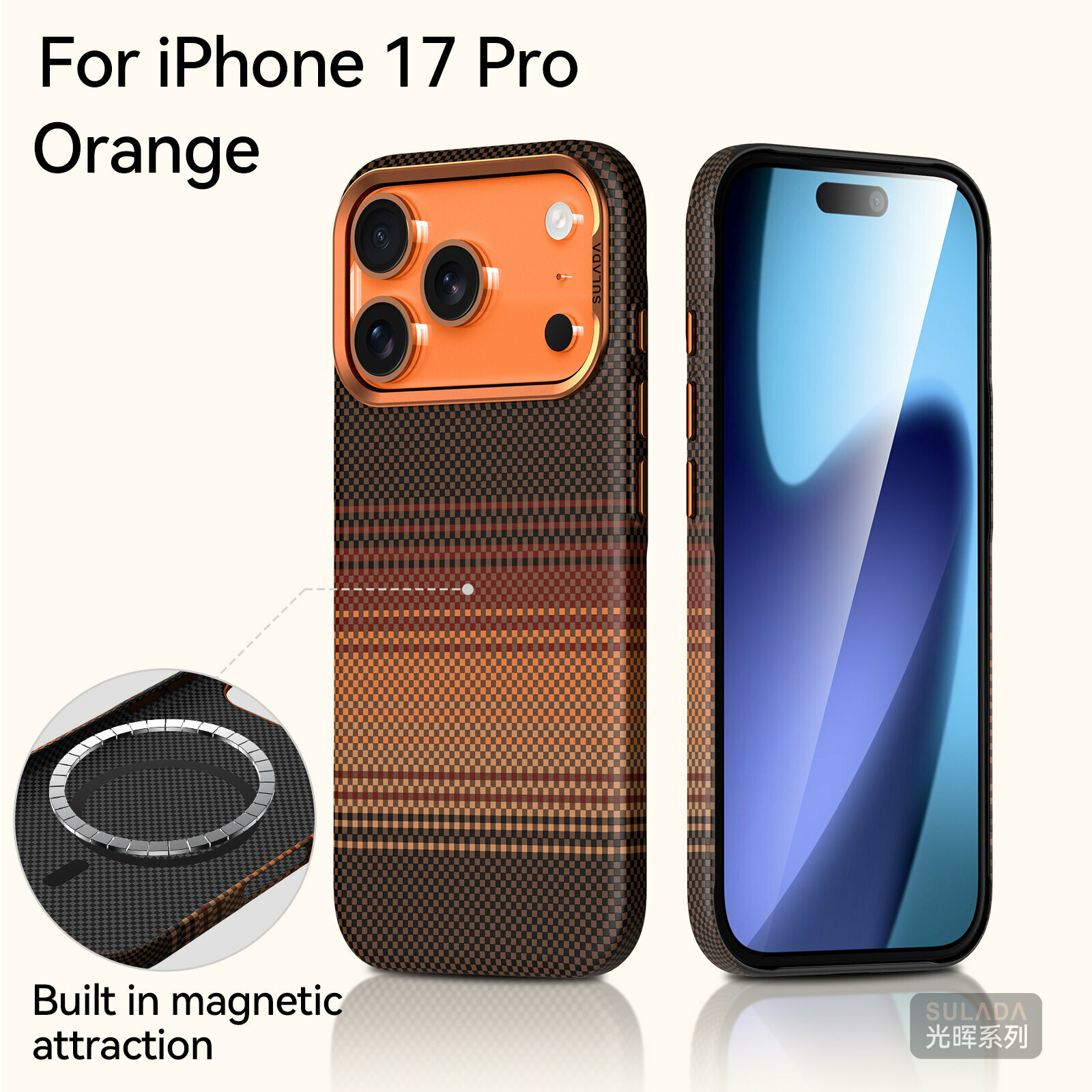 Чехол для Apple iPhone 17 Pro / Айфон 17 Про, soft touch, чехол-кардиомонитор, искусственная кожа, поликарбонат (PC), защита камеры, ударопрочный, усиленные углы, Apple, Apple iPhone 17 Pro, orange,