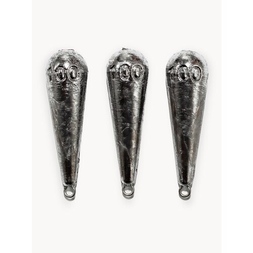 Набор грузил для рыбалки Капля вытянутая с ухом 100 гр (3шт) на отводной поводок Дроп шот