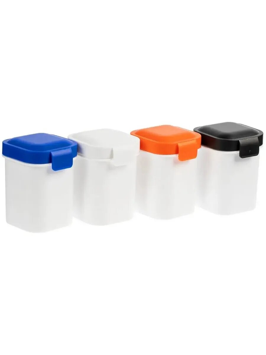 Практичный бело-синий ланчбокс для снеков