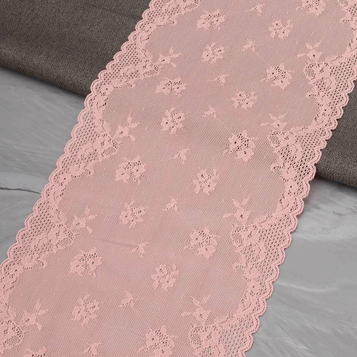 RE00425 Кружево эластичное 24см*2,5м (+/- 5см), цвет розовый