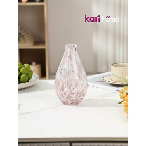 фото Ваза для цветов и сухоцветов стеклянная kari home