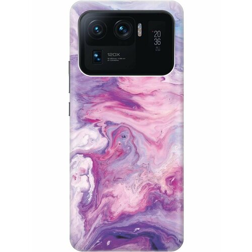 фото Ультратонкий силиконовый чехол-накладка для xiaomi mi 11 ultra с принтом "purple marble" slvgo
