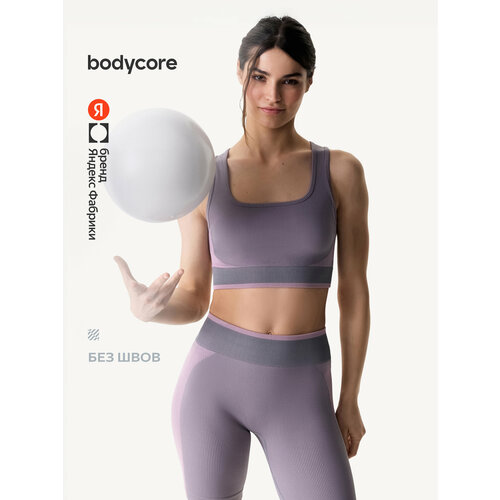 фото Топ спортивный bodycore бесшовный, размер s, серый