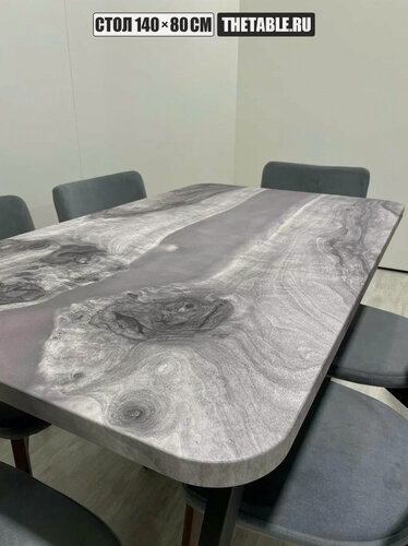 Изображение товара Стол кухонный обеденный THETABLE•RU орех серый река серая 3.27/140х80 см