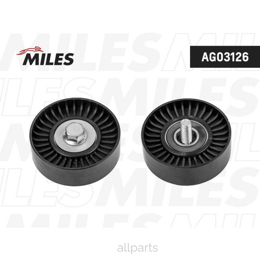 MILES AG03126 Ролик ремня приводного (с крепежным болтом) PEUGEOT 206/307/406 1.8-2.2