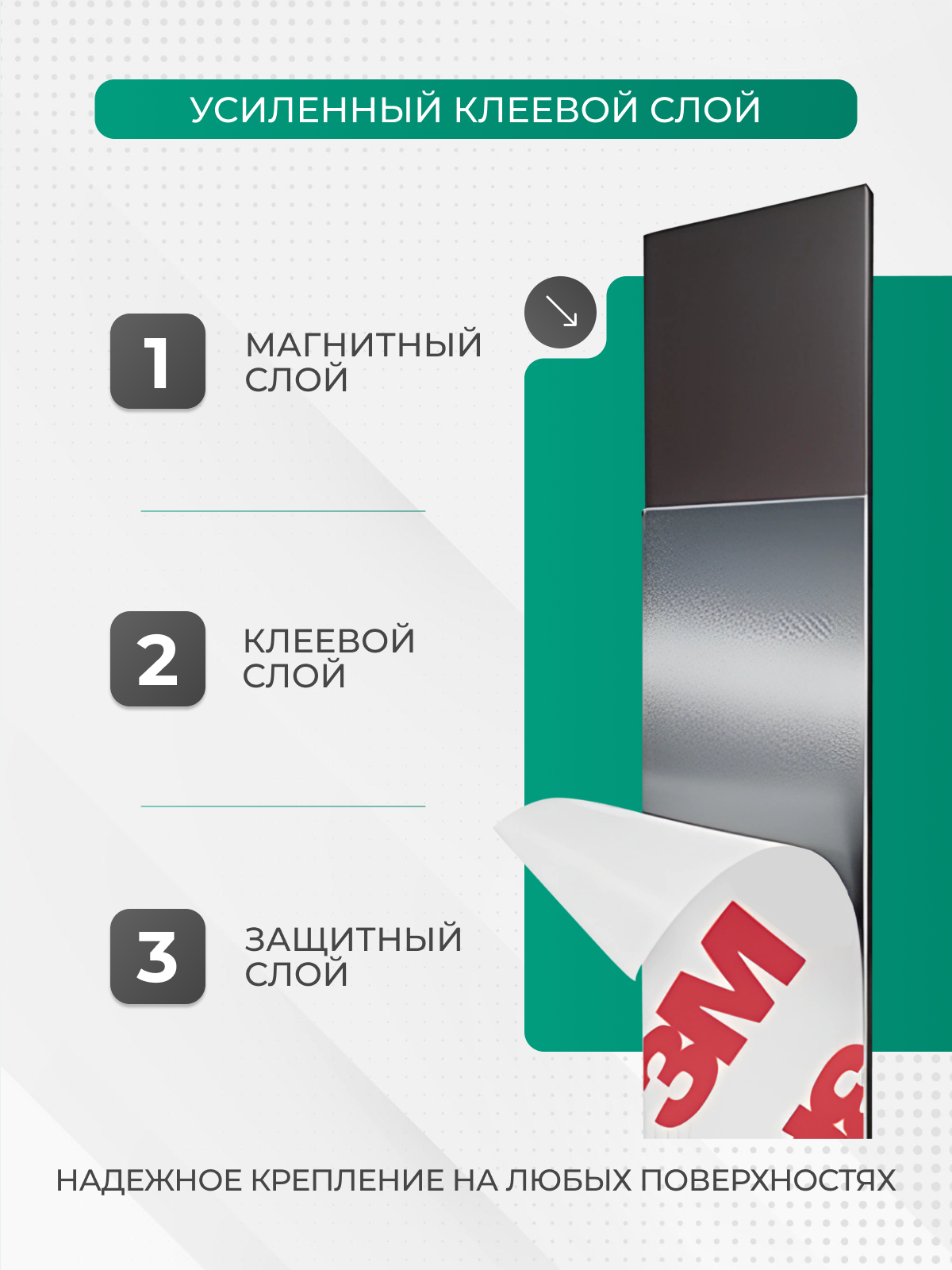 Магнитная лента с клеевым слоем 3М, ширина 25.4 мм, длина 5 метров — фото 1