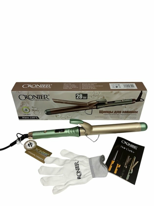 Плойка для волос Cronier CR-2063, профессиональная, с покрытием для защиты волос. — фото 1